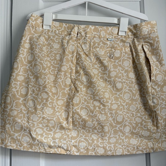 Izod Mini Skort with built in shorts Pleats and Pockets, cream Skirt Sz: 14 - Picture 3 of 9